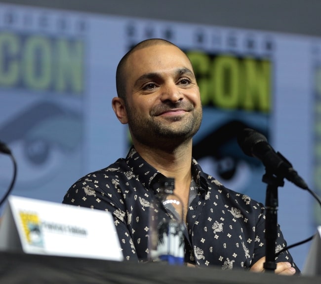 Michael Mando pictured while speaking at the 2018 San Diego Comic-Con International, for 'Better Call Saul', at the San Diego Convention Center in San Diego, California