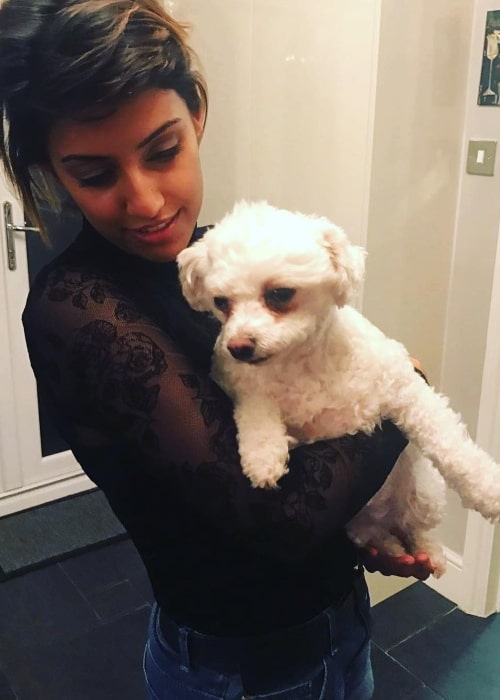 Ritu Arya as seen in a picture with her dog Molly in Stoke Newington in January 2020