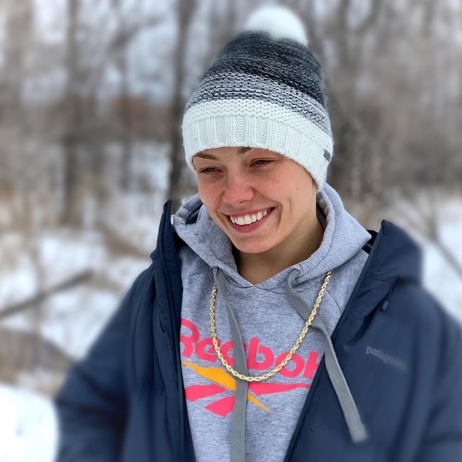 Rose Namajunas smiling for a picture in February 2020