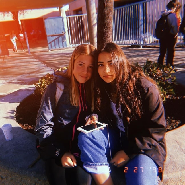 Sienna Mae Gomez as seen in a picture that was taken with a friend of hers named Jenna in school in February 2018