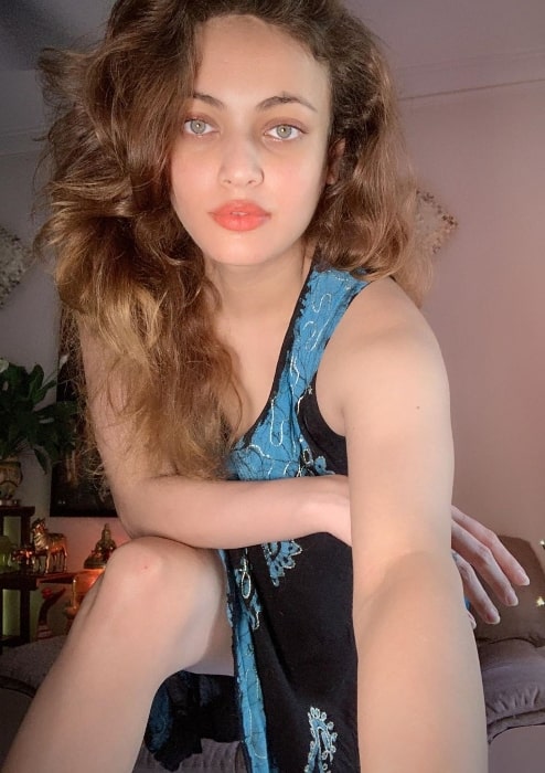 Sneha Ullal as seen while clicking a selfie in May 2020