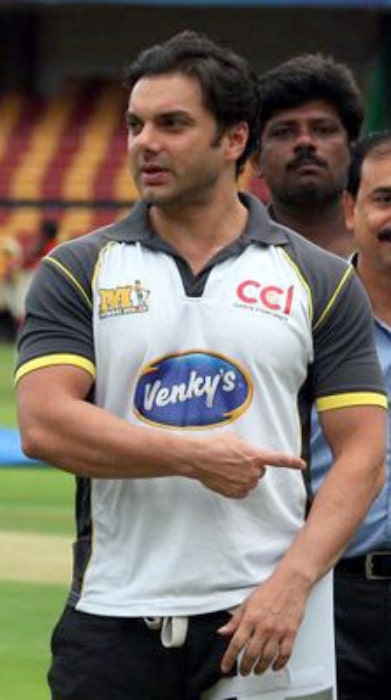 Sohail Khan as seen while playing for Mumbai Heroes at Celebrity Cricket League