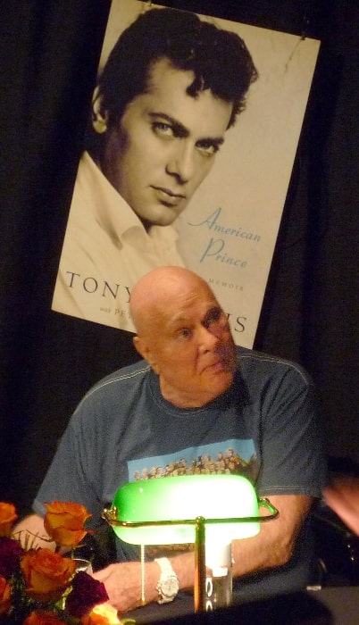 Tony Curtis pictured while doing a book signing of his memoir, American Prince, at the Aurora Lounge in the Luxor Las Vegas in March 2009