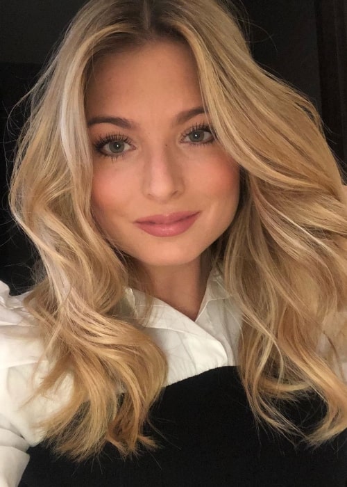 Zara Holland as seen while smiling in a selfie in April 2020
