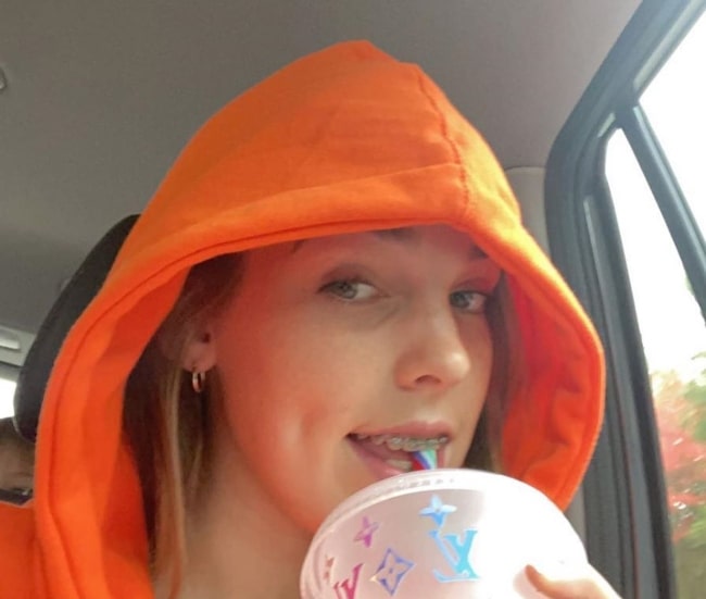 Alana Clements as seen while taking a selfie with her drink in September 2020