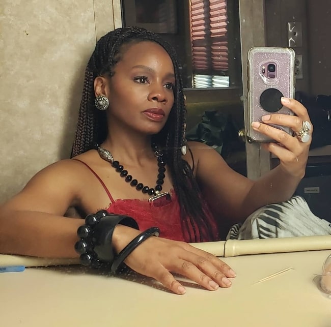 Anika Noni Rose as seen while taking a selfie in April 2020