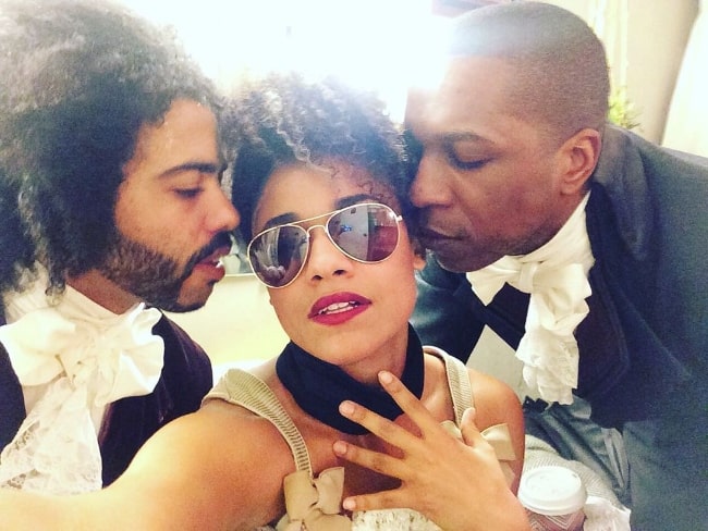 Ariana DeBose as seen while clicking a selfie with Daveed Diggs (Left) and Leslie Odom Jr.