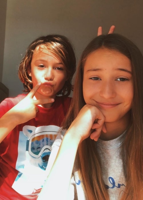 Brinley Rich as seen in a selfie that was taken with her brother Sebi Rich in February 2020