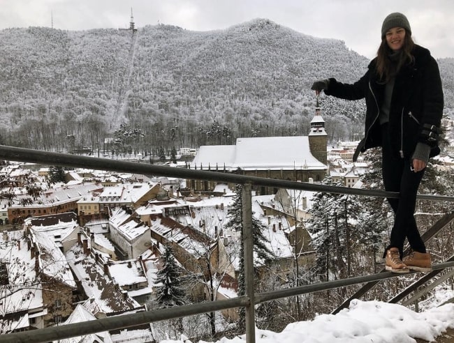 Diana Moldovan as seen while enjoying her time at Brașov County in Romania in December 2017