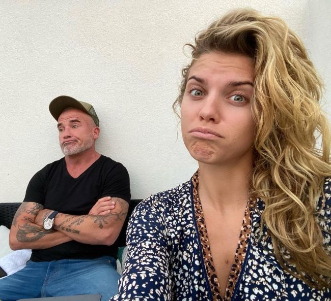 Dominic and AnnaLynne McCord posing together in 2020