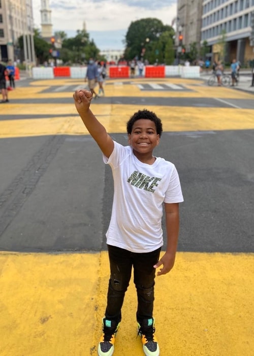 Dylan Gilmer as seen while posing for the camera at the Black Lives Matter Plaza in June 2020