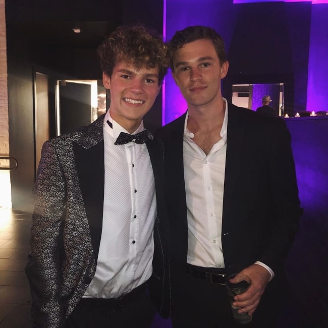 Hunter Summerall (Right) as seen while smiling in a picture alongside Hayden Summerall in September 2019