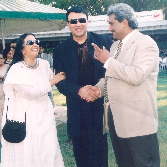 Ila Arun with Anu Malik (Center) and Shashi Gopal at the races sponsored by Magnasound