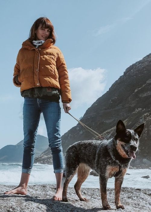 Jenna Upton and her dog Rey in a picture that was taken in September 2020