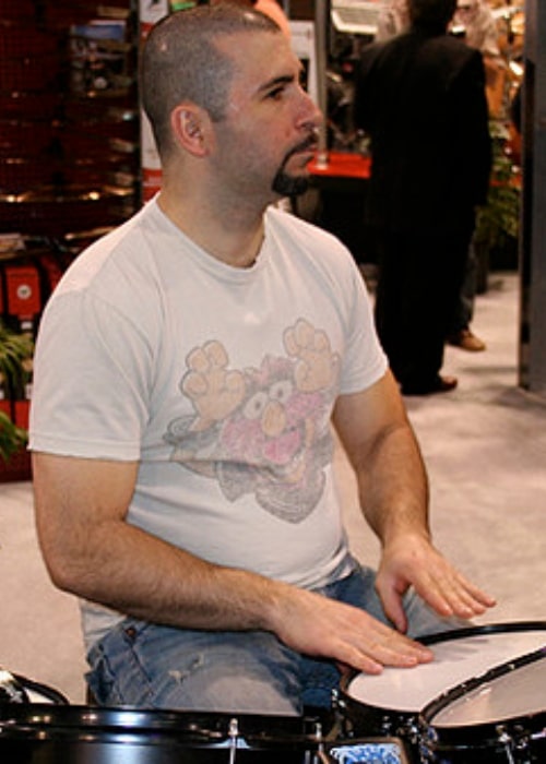 John Dolmayan as seen while trying out some gear at the LP booth during NAMM 2009