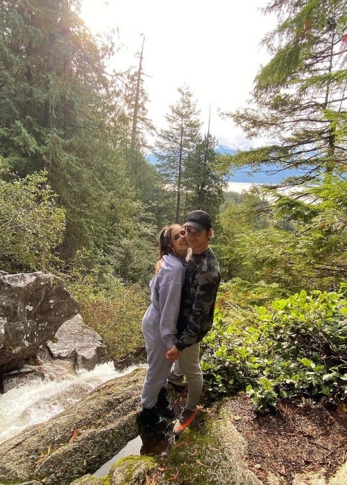 Kyle Godfrey as seen in a picture with his beau Jana Soss in British Columbia in October 2020