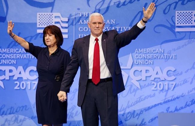 Mike and Karen Pence as seen at the CPAC in 2017