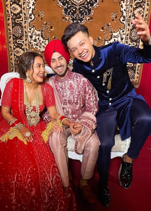 Riyaz Aly as seen in a picture with singer Neha Kakkar and her husband Rohanpreet Singh at their wedding in October 2020