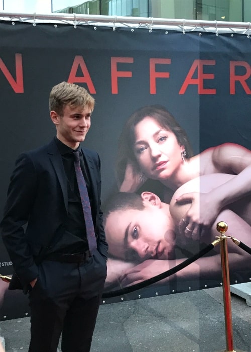 Tarjei Sandvik Moe as seen in a picture that was taken at the premier En Affære on October 5, 2018