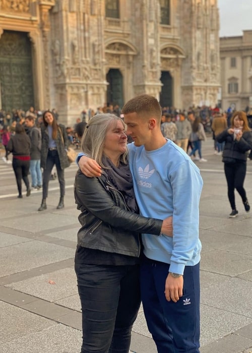 Alexis Saelemaekers as seen in a picture with his mother at the Milan Cathedral in February 2020