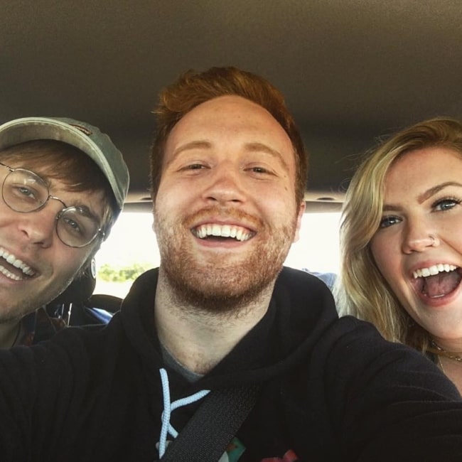 Andrew Siwicki as seen in a selfie that was taken with Morgan Adams and Garrett Watts in April 2018