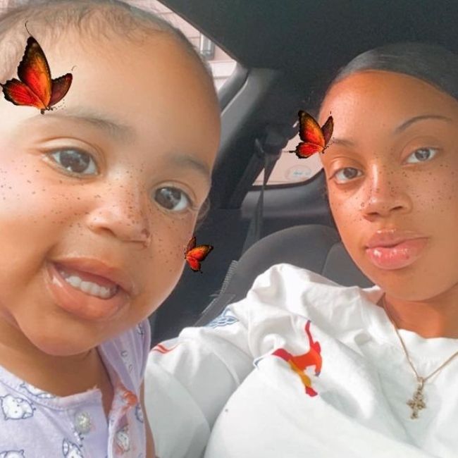 Badkidlondyn as seen in a selfie that was taken with her mother Jaliyah Monet in July 2020