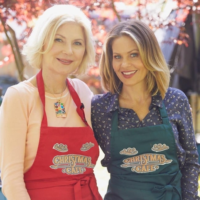 Beth Broderick as seen in a picture that was taken with actress, producer, author, and talk show panelist Candace Cameron Bure in December 2019