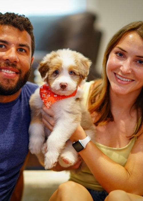 Bubba Wallace and Amanda Carter, as seen in July 2020