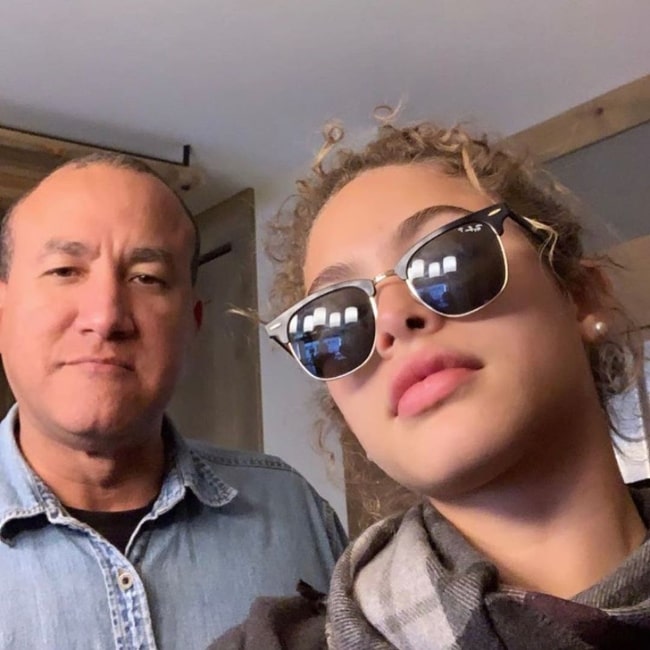 Camila Kendra as seen in a selfie that was taken with her father in June 2020