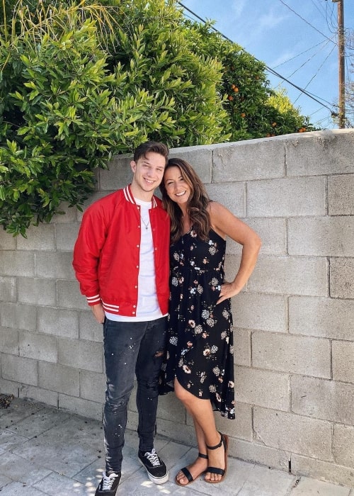 Christian Seavey as seen in a picture with his mother Keri Seavey in May 2020