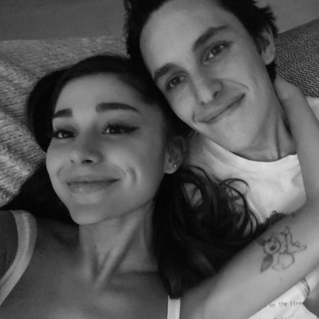 Dalton Gomez as seen while smiling in a selfie alongside Ariana Grande