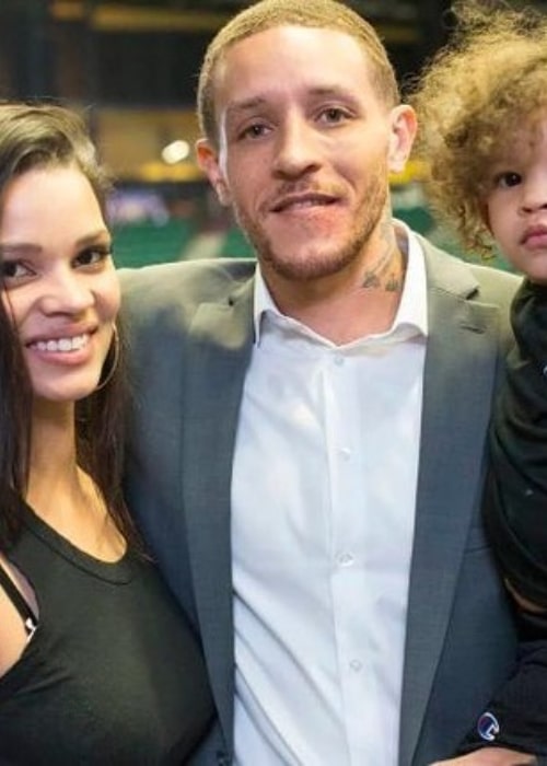 Delonte West with Caressa Suzzette Madden and Cash West, as seen in May 2020