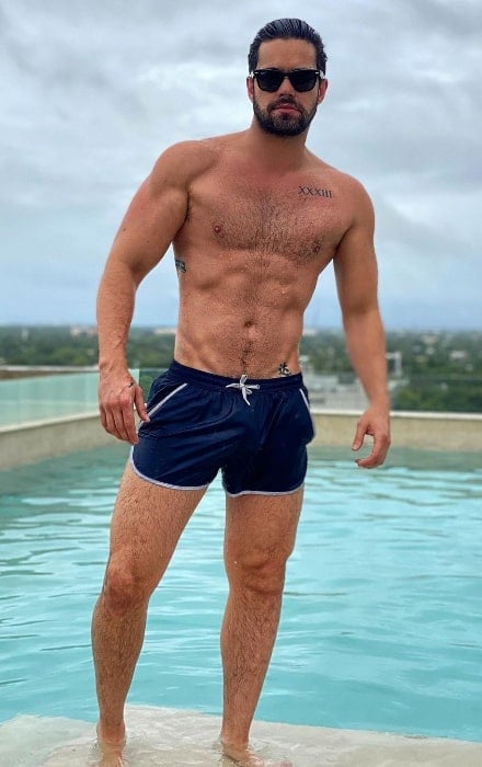 Eleazar Gómez as seen while posing shirtless for the camera in October 2020