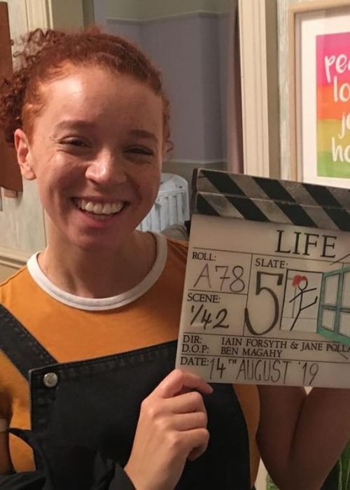 Erin Kellyman on the sets of Life (2020) in November 2020