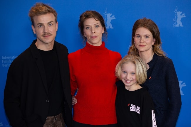 From Left to Right - Albrecht Schuch, Nora Fingscheidt, Helena Zengel, and Lisa Hagmeister at the Berlinale 2019