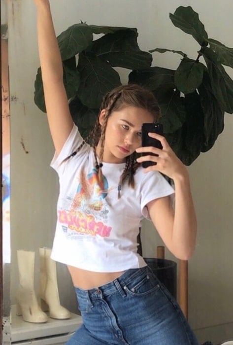 Gabriella Brooks as seen while taking a mirror selfie in May 2020