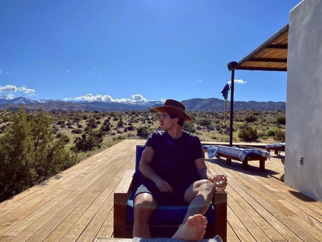 Henry Zaga as seen while enjoying his time at Joshua Tree National Park in California in April 2020