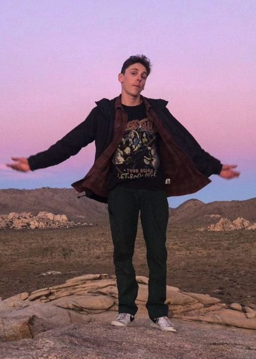 Jacob Bertrand as seen while posing for the camera at Joshua Tree National Park in November 2020