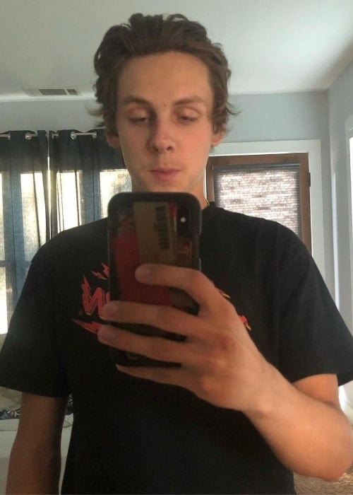Jacob Bertrand clicking a mirror selfie in September 2019