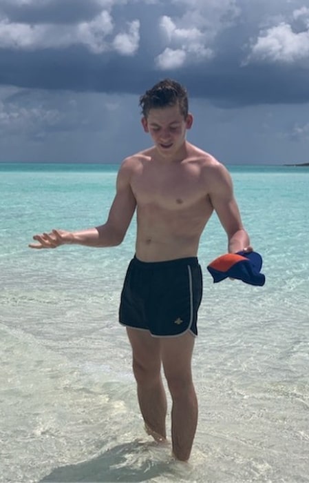James Wilkie Broderick as seen while posing shirtless for a picture in March 2019