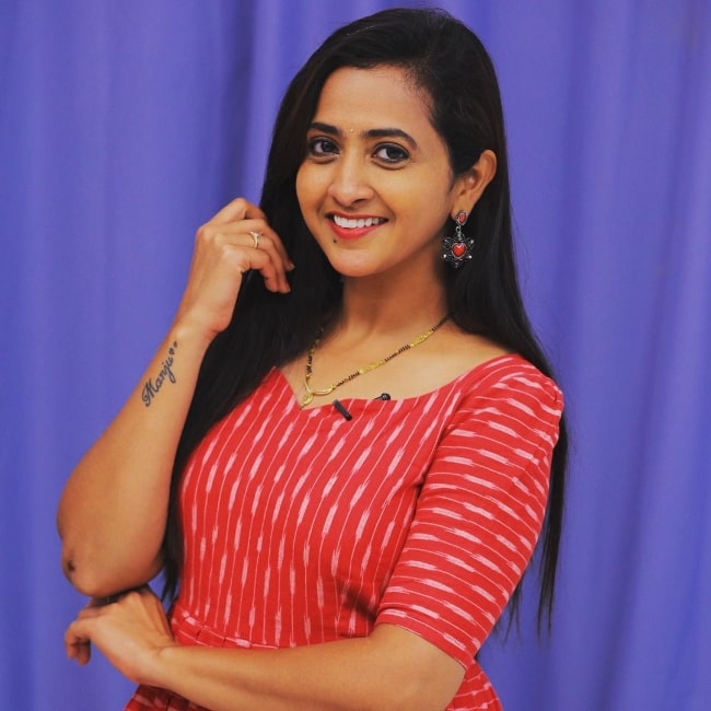 Lasya Manjunath posing for the camera in December 2020