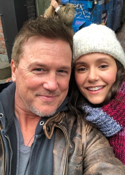 Lochlyn Munro as seen while smiling in a selfie alongside Nina Dobrev