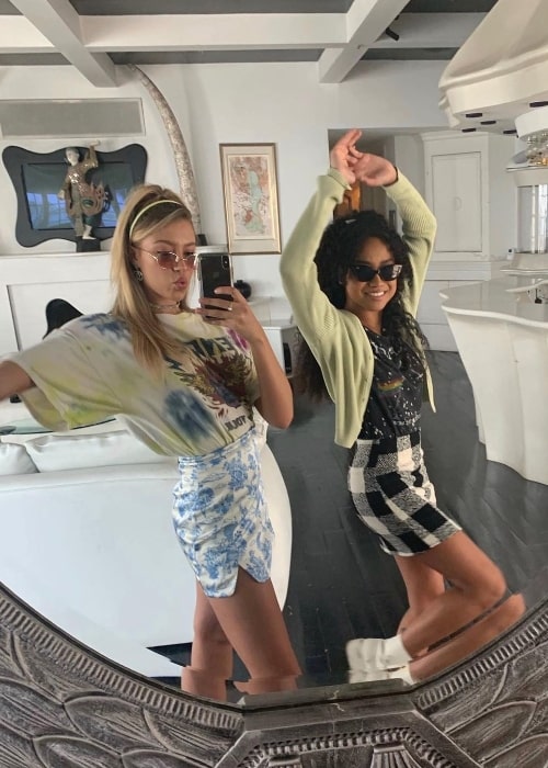 Logan Riley Hassel (Left) as seen while taking a mirror selfie alongside Genneya Walton