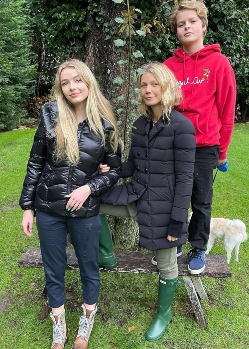 Moses Martin with his sister Apple Martin and his mother Gwyneth Paltrow in a picture that was taken in November 2020