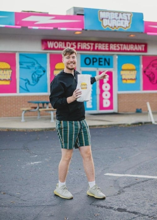 MrBeast as seen in a picture that was taken outside his MrBeast Burger restaurant in December 2020