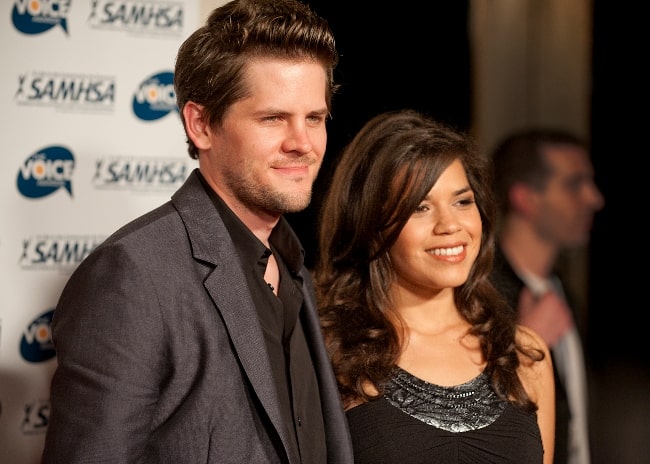 Ryan Piers Williams as seen while posing for the camera alongside America Ferrera on the red carpet at the 2010 Voice Awards at Paramount Studios in Hollywood in October 2010