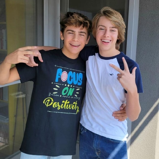 Ryker Baloun (Right) smiling in a picture alongside Ayden Mekus in September 2020