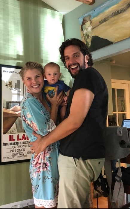 Amanda Kloots in a picture with her late husband and their son in Laurel Canyon, Los Angeles