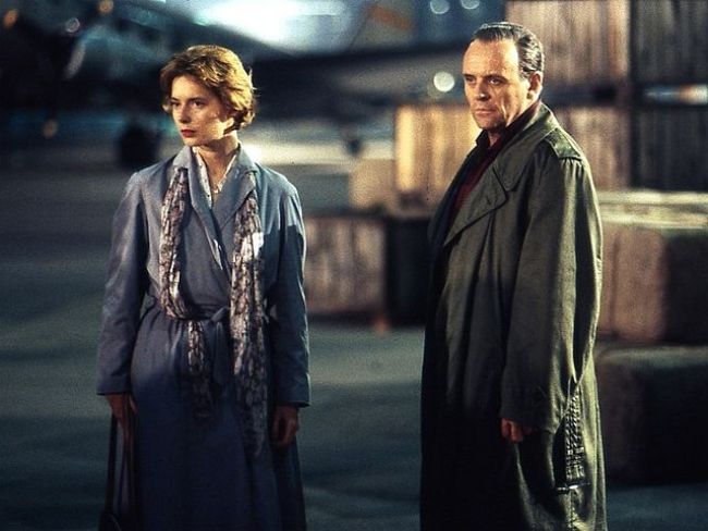 Anthony Hopkins and Isabella Rossellini as seen together in the 1993 film The Innocent