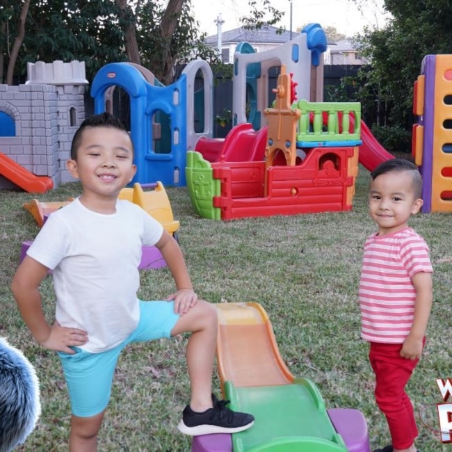 Calvin (Left) and Kaison (Right) as seen in a picture that was taken in March 2019